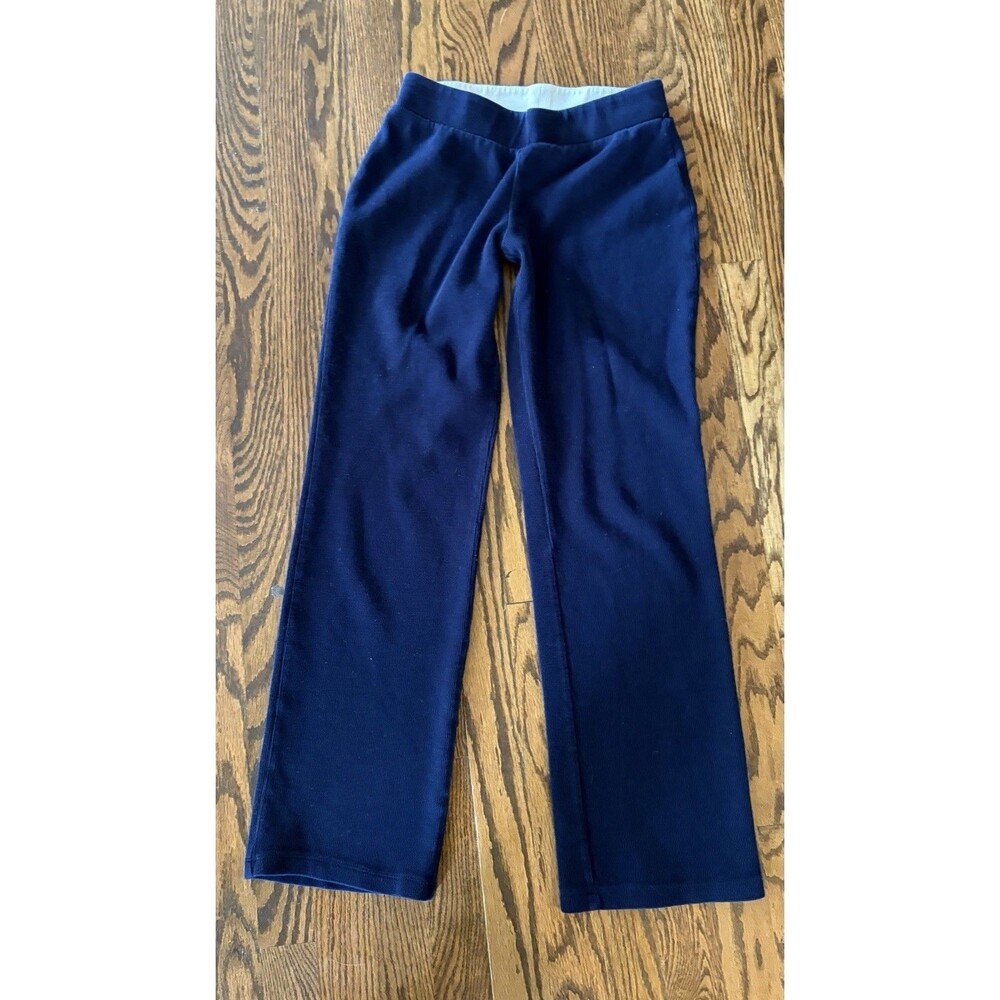 Lauren Ralph Lauren 100% Cotton Ribbed Pants Womens XS Navy Blue Lounge Straight